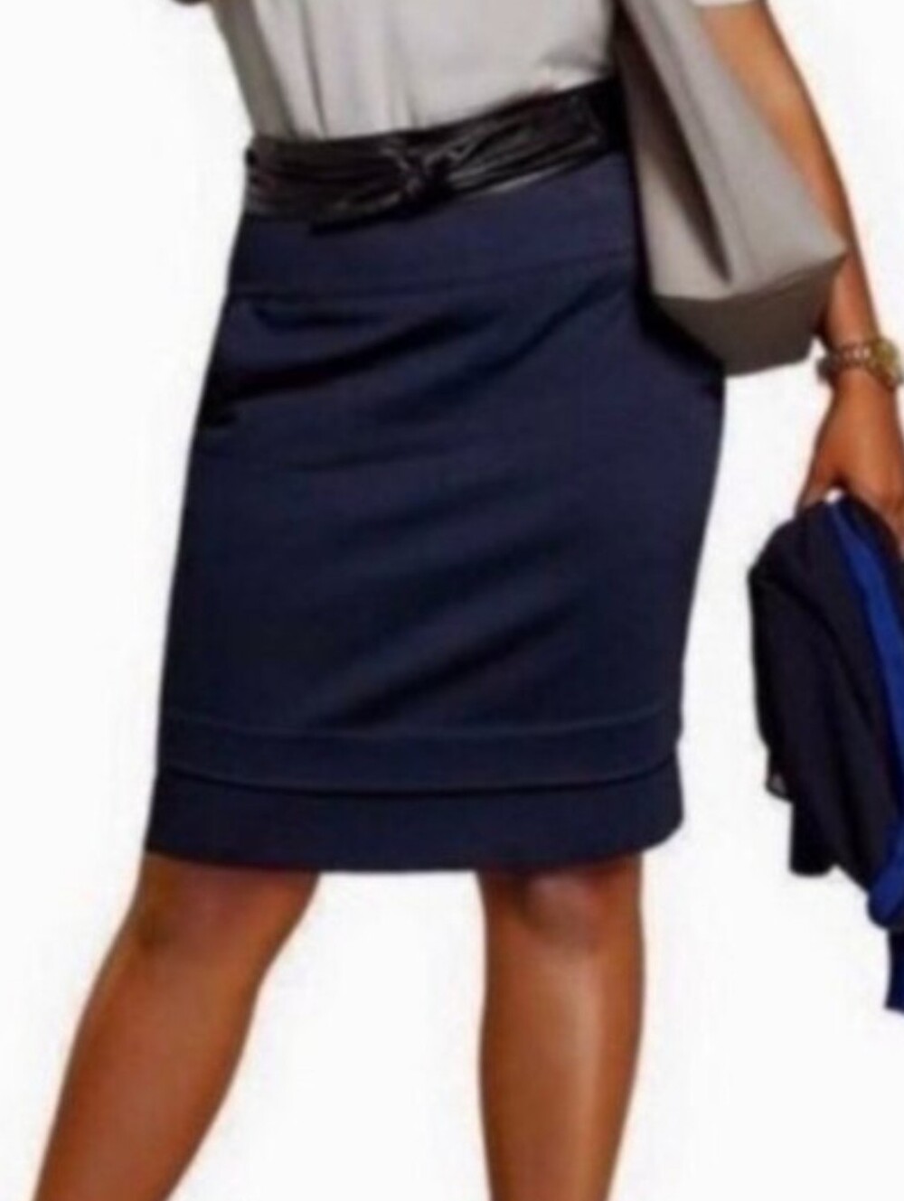 Cabi #5051 Navy Blue Lido Pencil Career Skirt Size 12